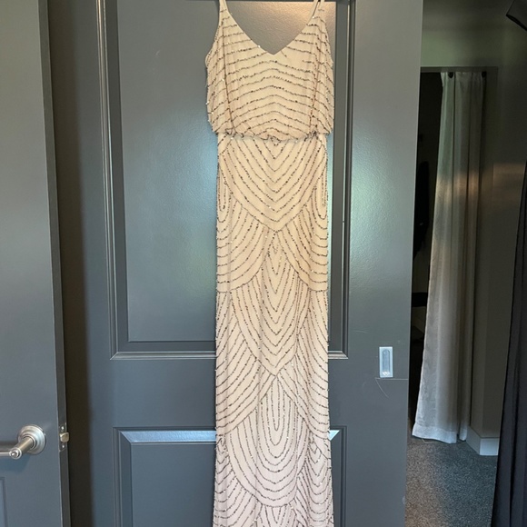 Adrianna Papell Art Deco Beaded Blouson Gown - Picture 5 of 11
